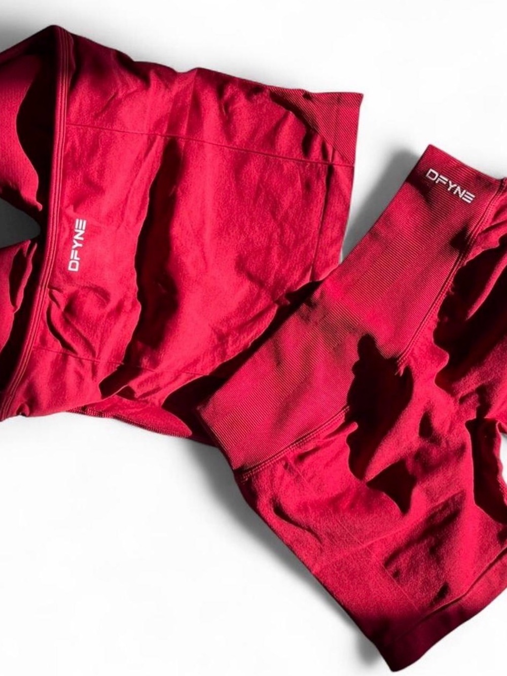 DFYNE Red Halter Top and Shorts Set